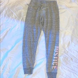 Justice gray comfortable sweatpants slightly used.